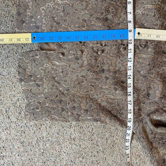 Vintage Perceptions Women 14 Formal Jack Beige Gold Floral Textured Rockabilly - Picture 2 of 8